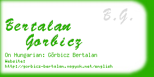 bertalan gorbicz business card